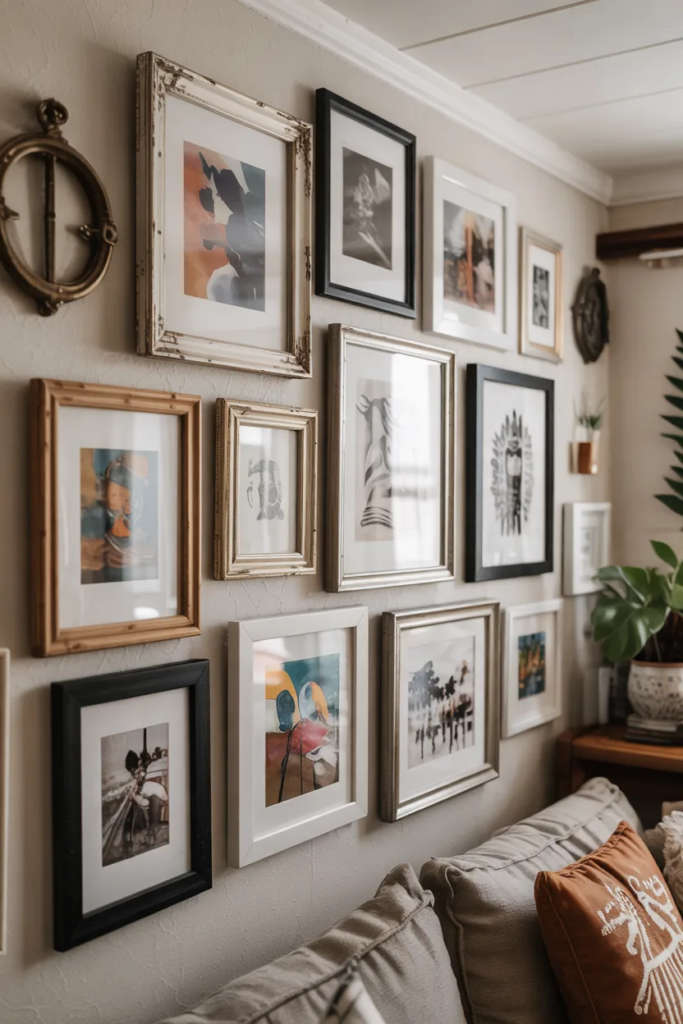 Gallery Wall with Mixed Art