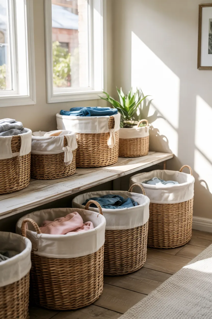 Decorative Baskets for Organization - Small Laundry Room Ideas