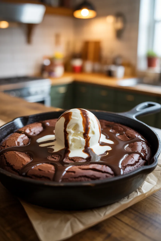 Gooey Skillet Brownie
