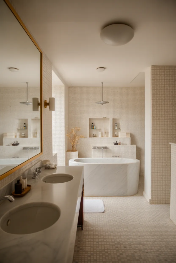 White Marble Surfaces - Neutral Bathroom Decor Ideas