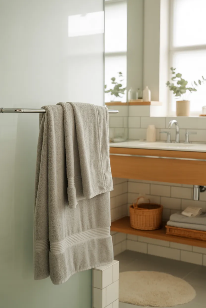 Soft Gray Towels and Linens