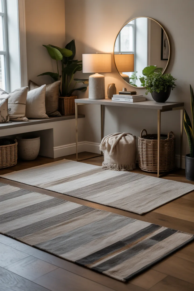 Layered Rugs - Entryway Styling Ideas