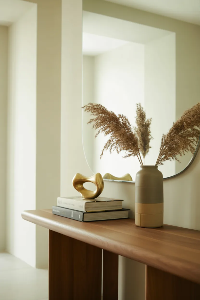 Console with Decorative Objects