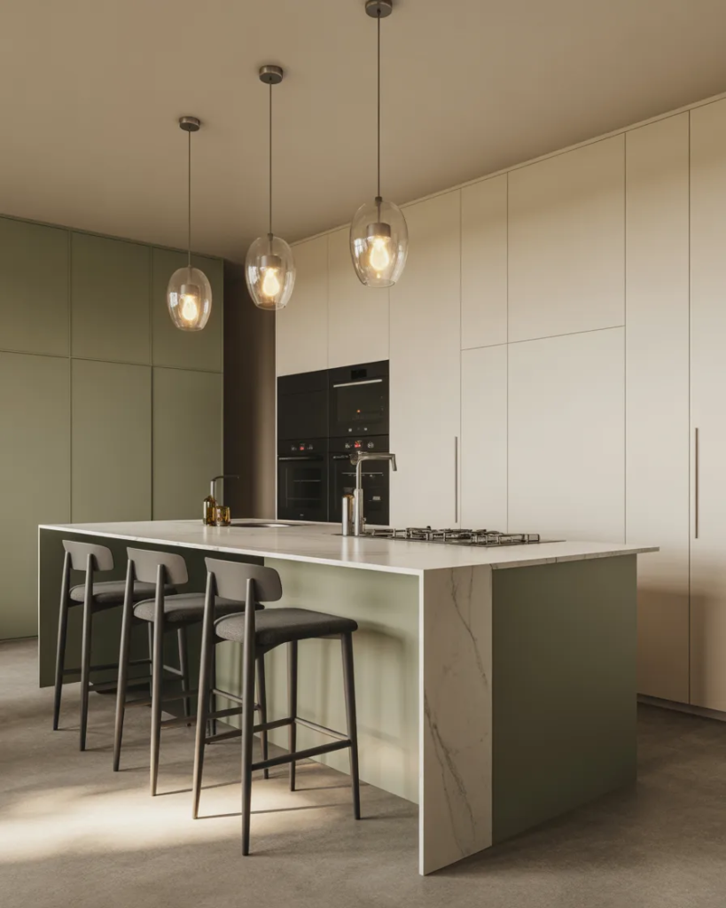 Pendant Lighting over Island