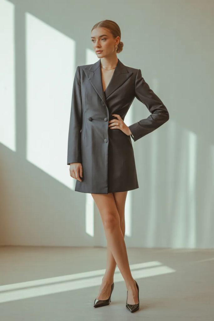 Blazer Dress with Pointed Heels