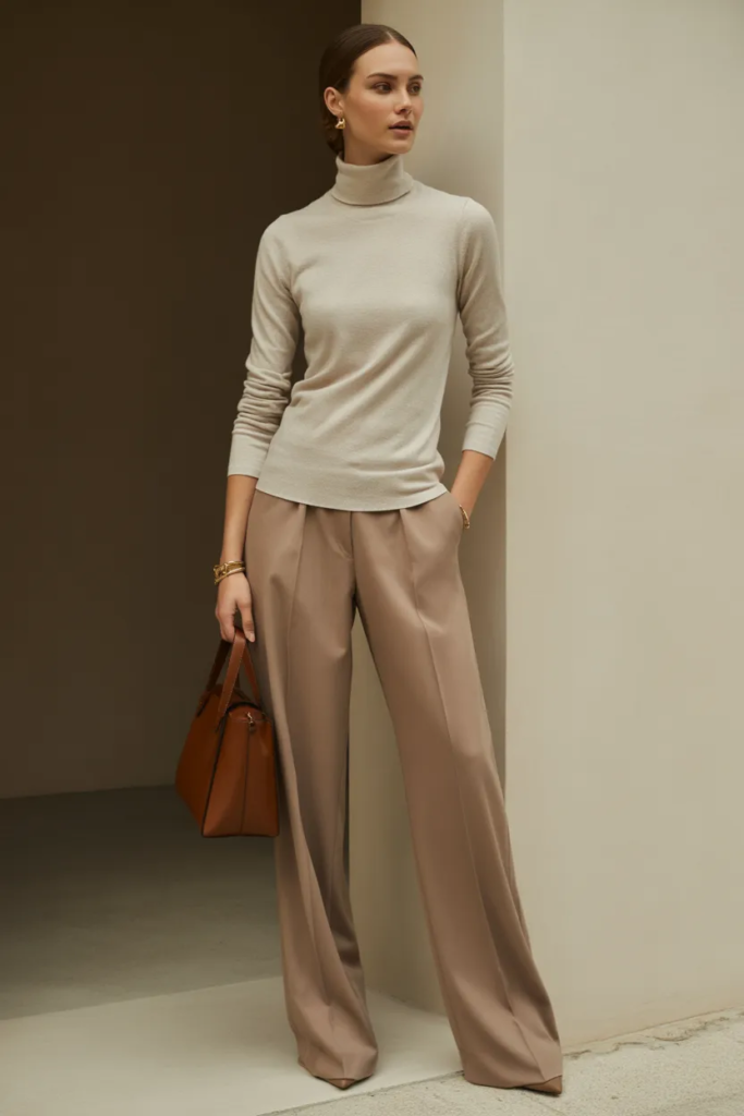 Slim-Fit Turtleneck with Tailored Pants - Everyday Luxury Outfit Ideas