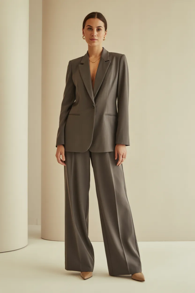 Tailored Blazer with Wide-Leg Trousers - Timeless Wardrobe Outfit Ideas