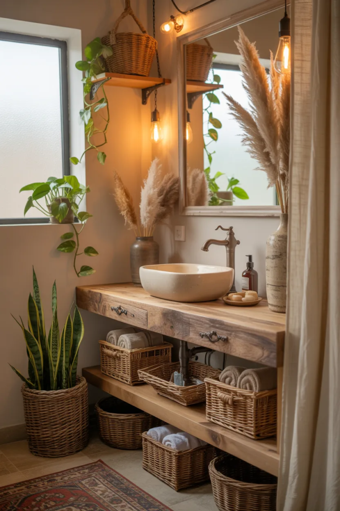 Wooden Vanity for Natural Warmth