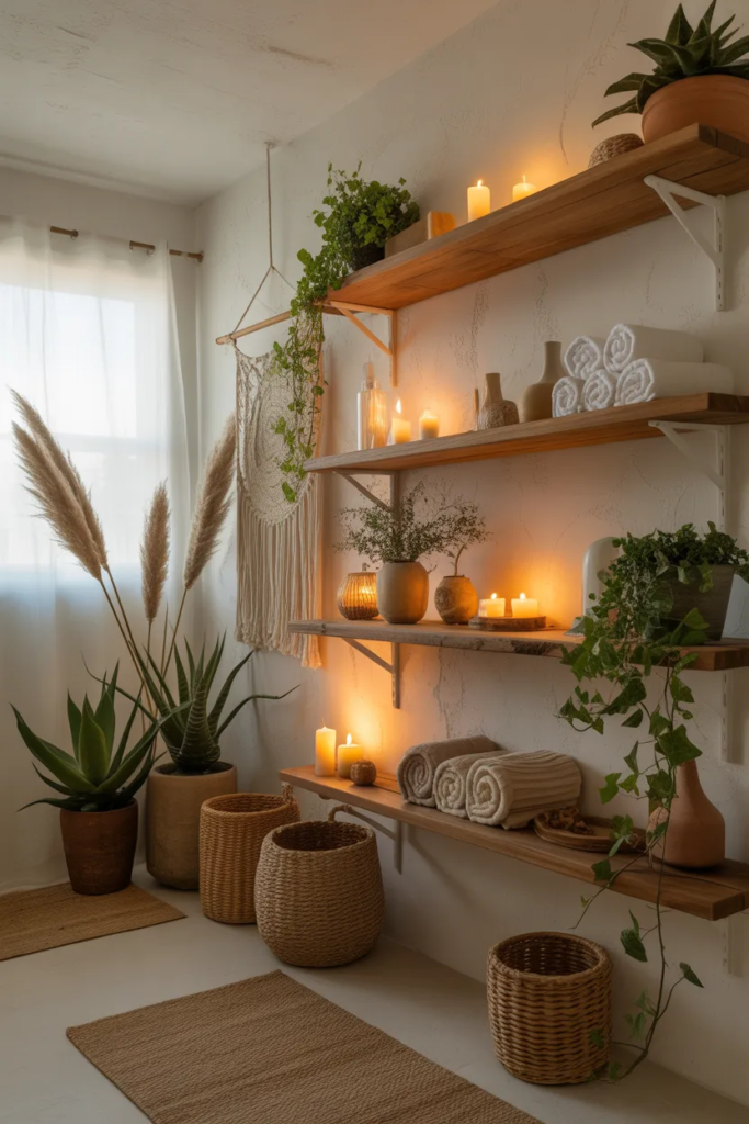 Open Wooden Shelving