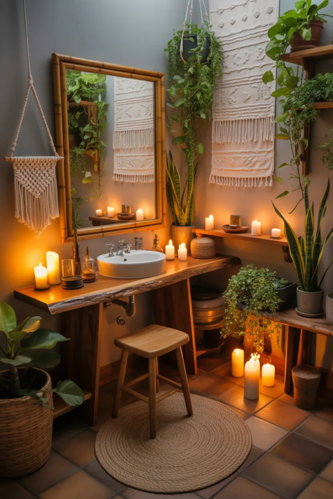 Soft Ambient Lighting - Boho Bathroom Ideas