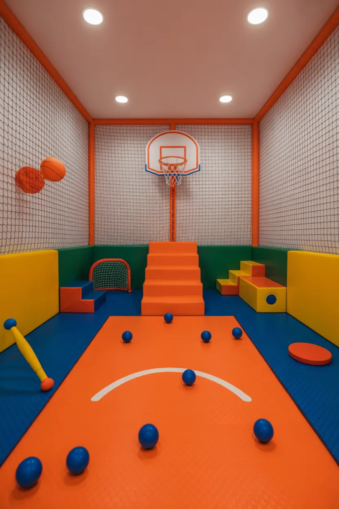 Sports Practice Area - Basement Playroom Ideas