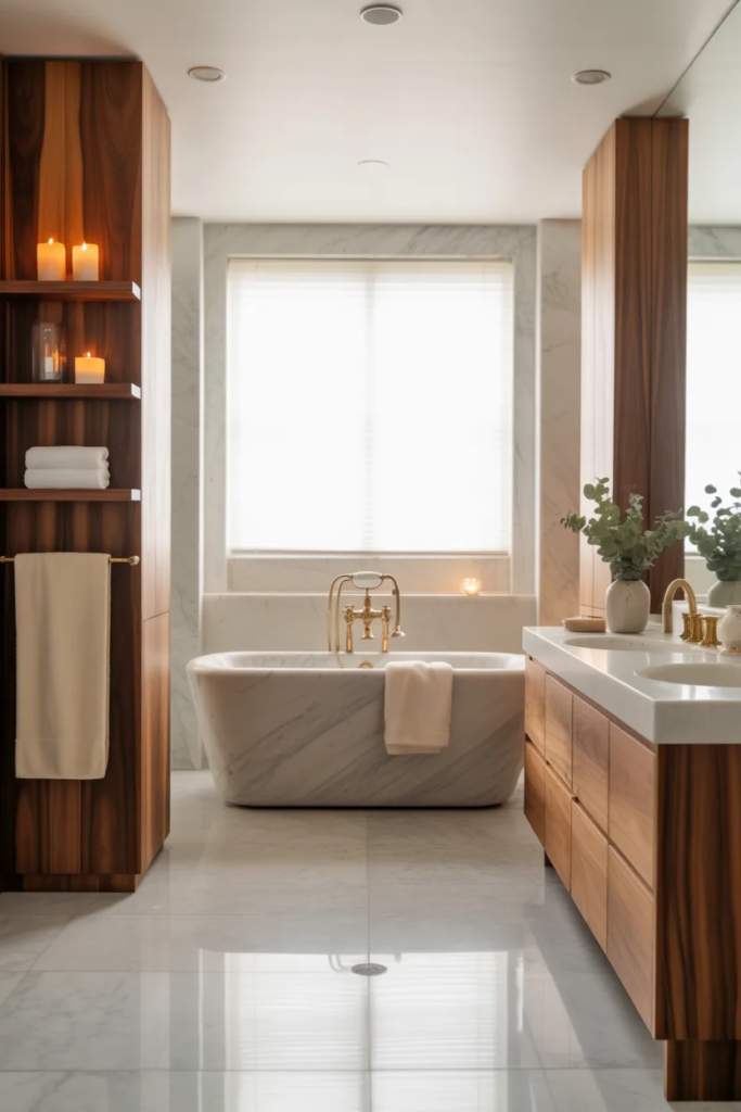 Spa-Inspired Wooden Accents