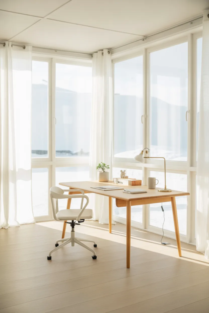 Scandinavian Sunroom Office Design