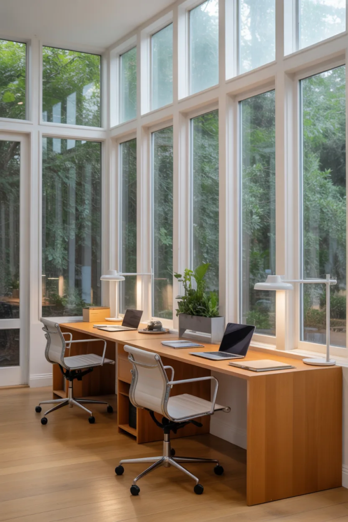 Dual Workstation Sunroom Office