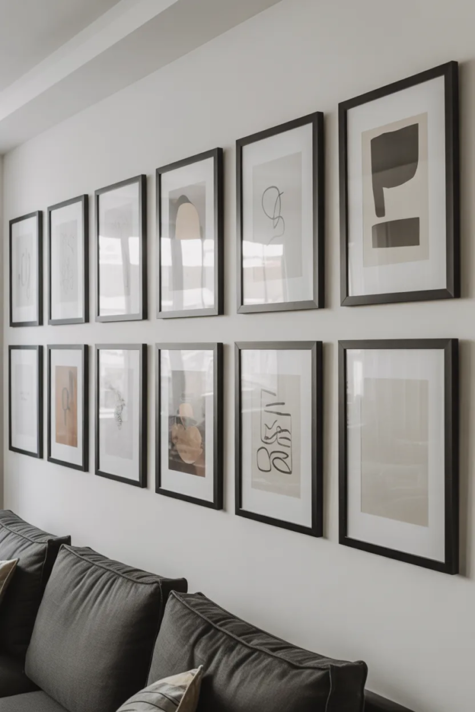 Symmetrical Grid Gallery Wall - Gallery Wall Ideas
