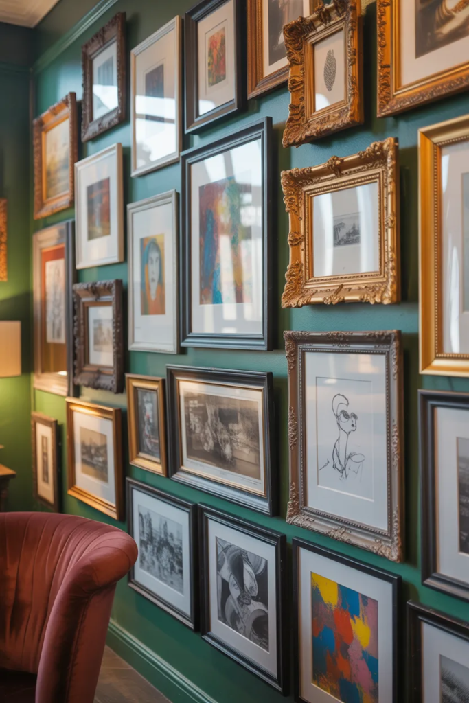 Eclectic Mixed Frame Gallery - Gallery Wall Ideas