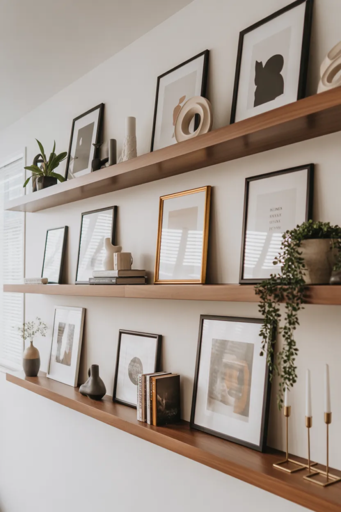 Gallery Wall with Floating Shelves