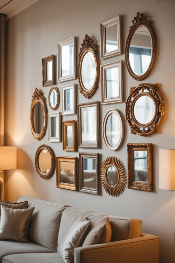 Gallery Wall with Mirrors