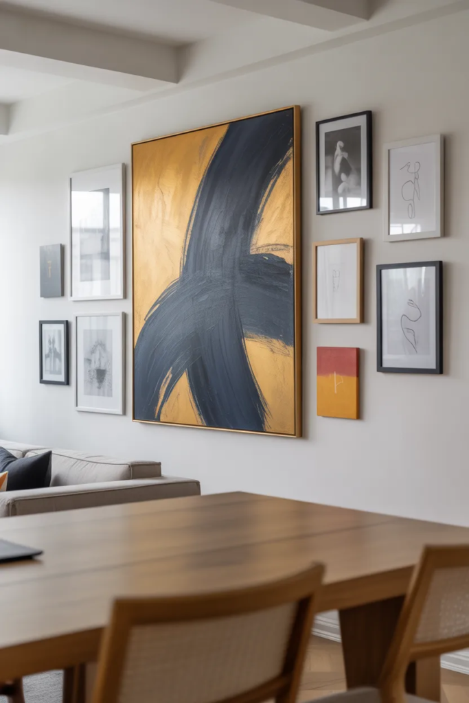 Large Statement Piece Gallery Wall - Gallery Wall Ideas