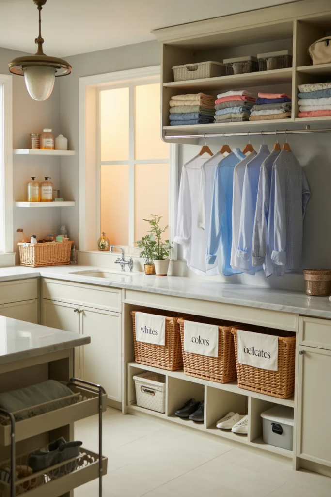 Use Baskets for Sorting Laundry