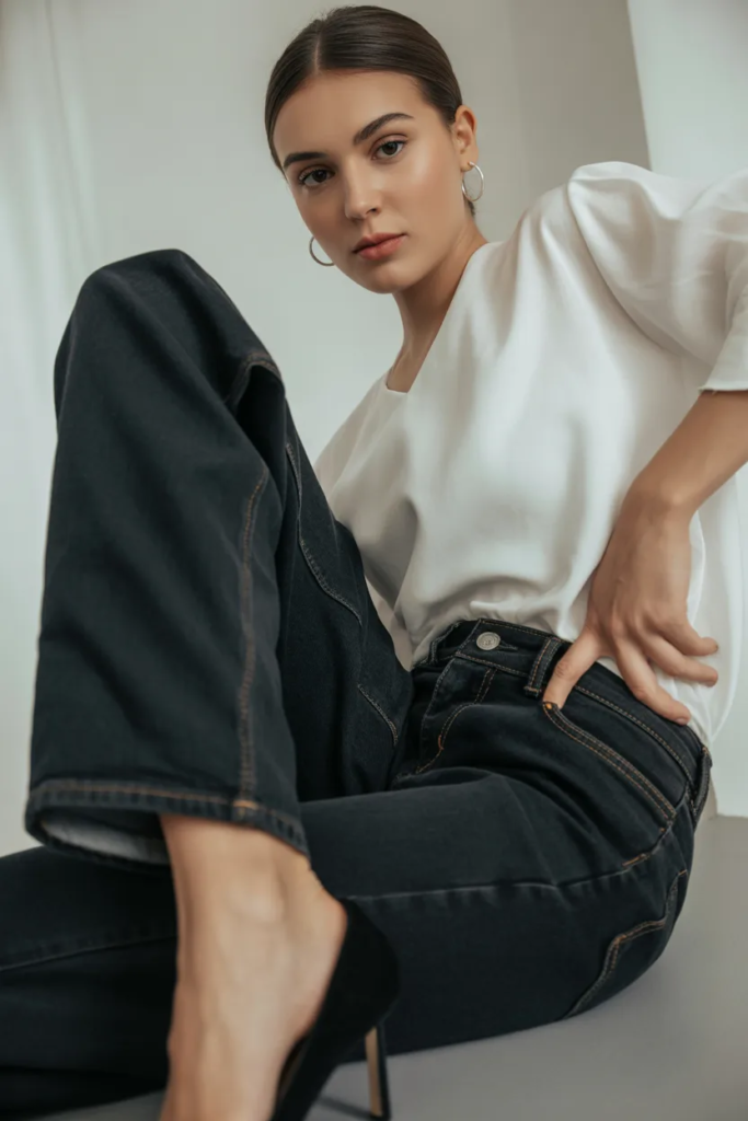 Blouse + Dark Denim + Heels