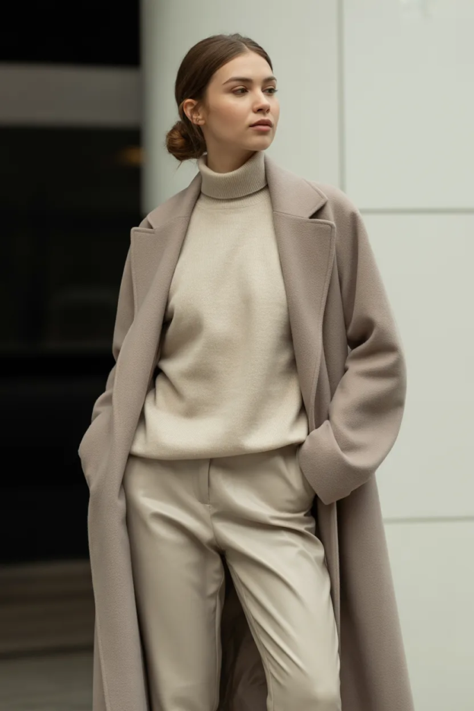 Long Coat + Neutral Basics - Effortless Outfit Formulas