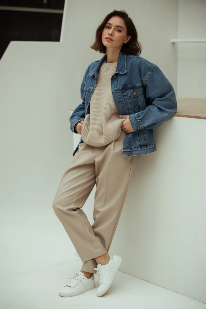 Denim Jacket with Neutral Basics