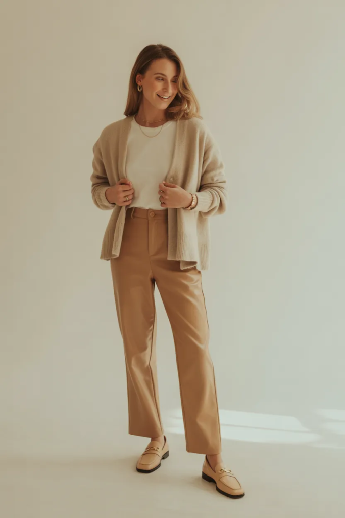 Cardigan with Straight-Leg Pants