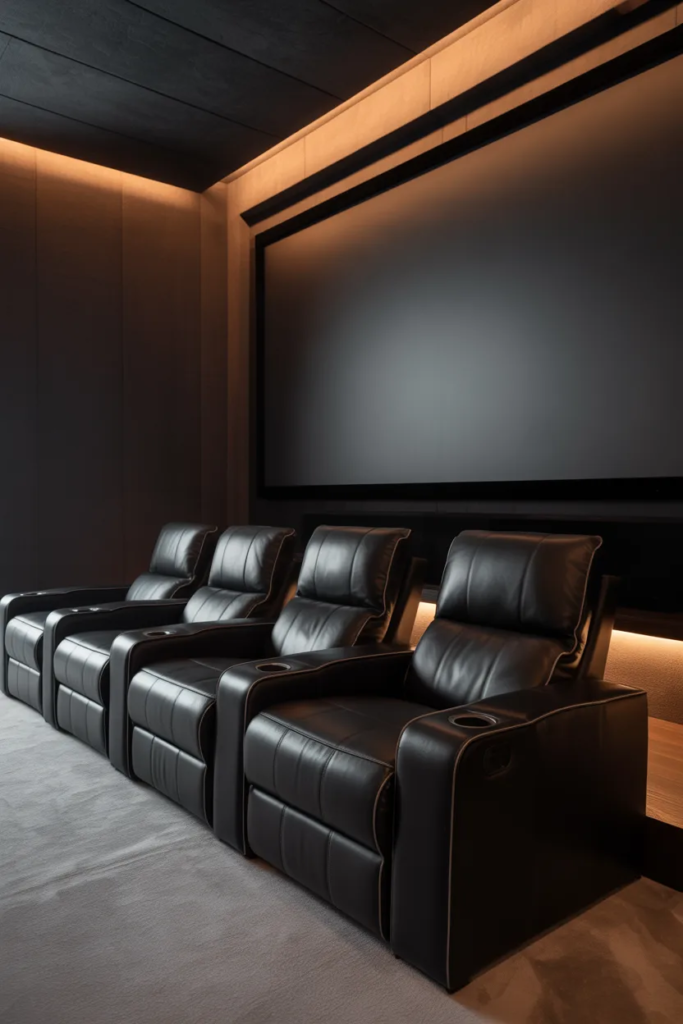 Single-Row Recliner Layout - Small Home Theater Layouts