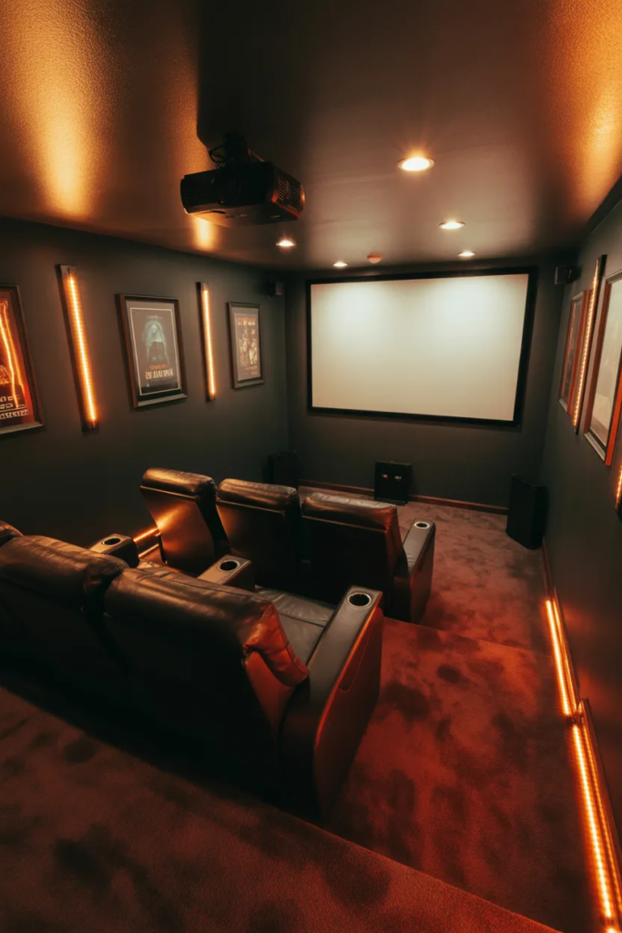 Compact Basement Theater Layout