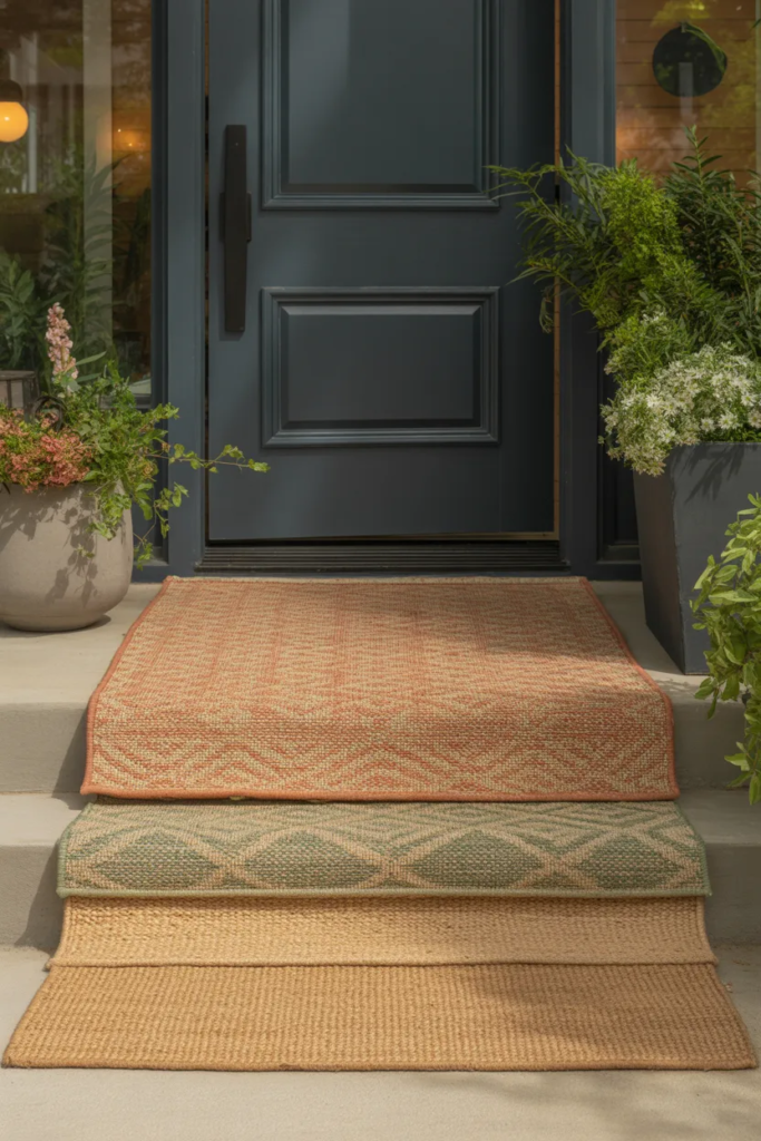Use Layered Outdoor Rugs - Porch Decor Ideas
