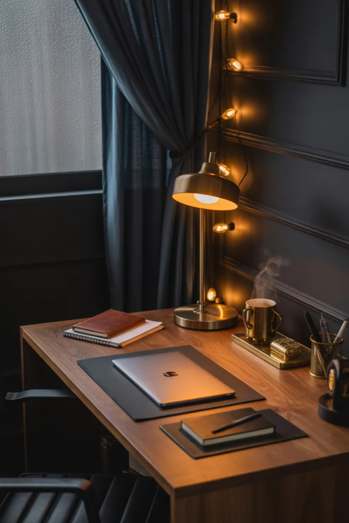 Dark Moody Office Desk