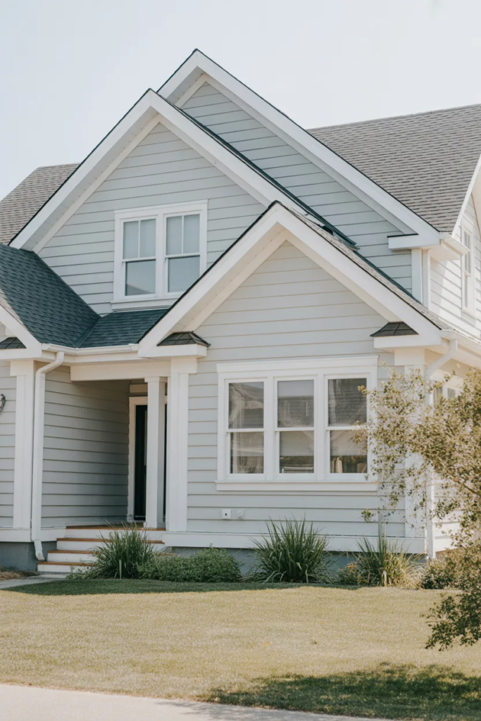 Light Gray Exterior with White Trim - Gray Exterior House Ideas