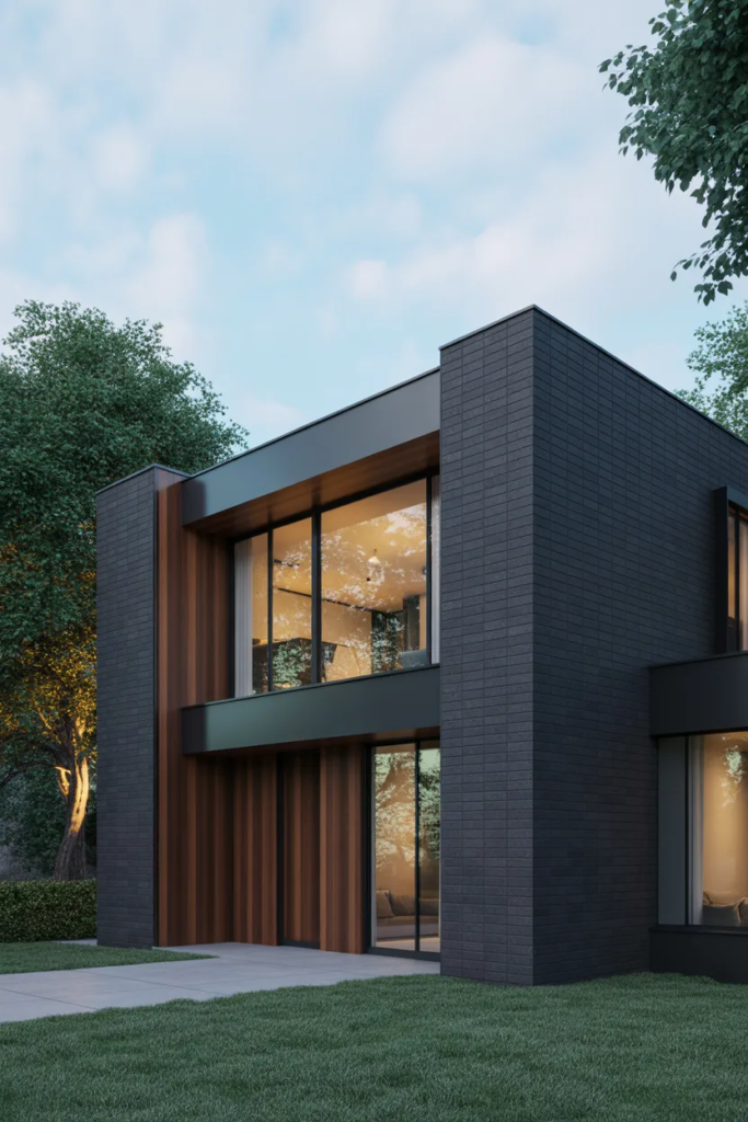 Dark Charcoal Modern Exterior - Gray Exterior House Ideas
