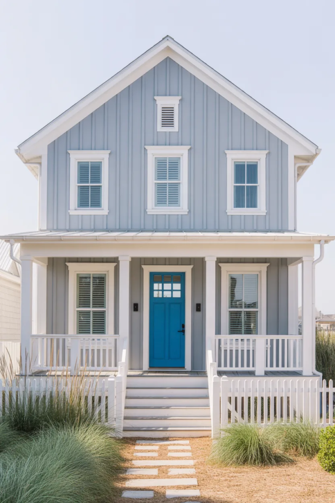 Gray Exterior with Board and Batten Siding