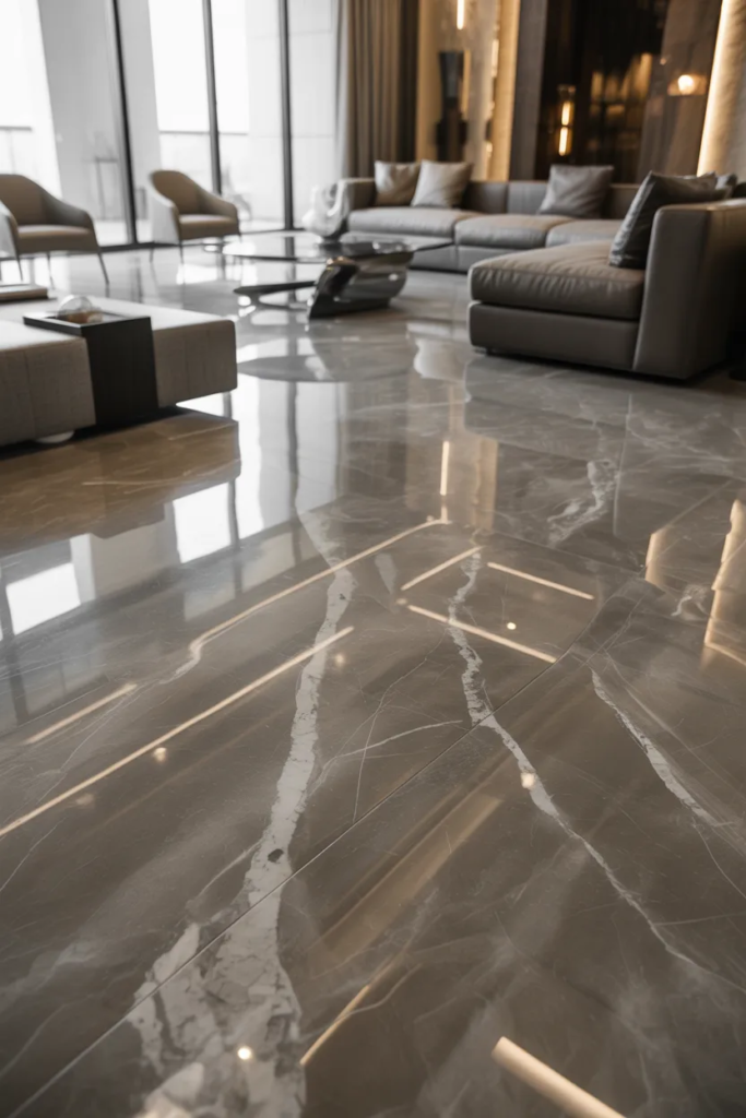 Gray Marble Flooring for Luxury Interiors