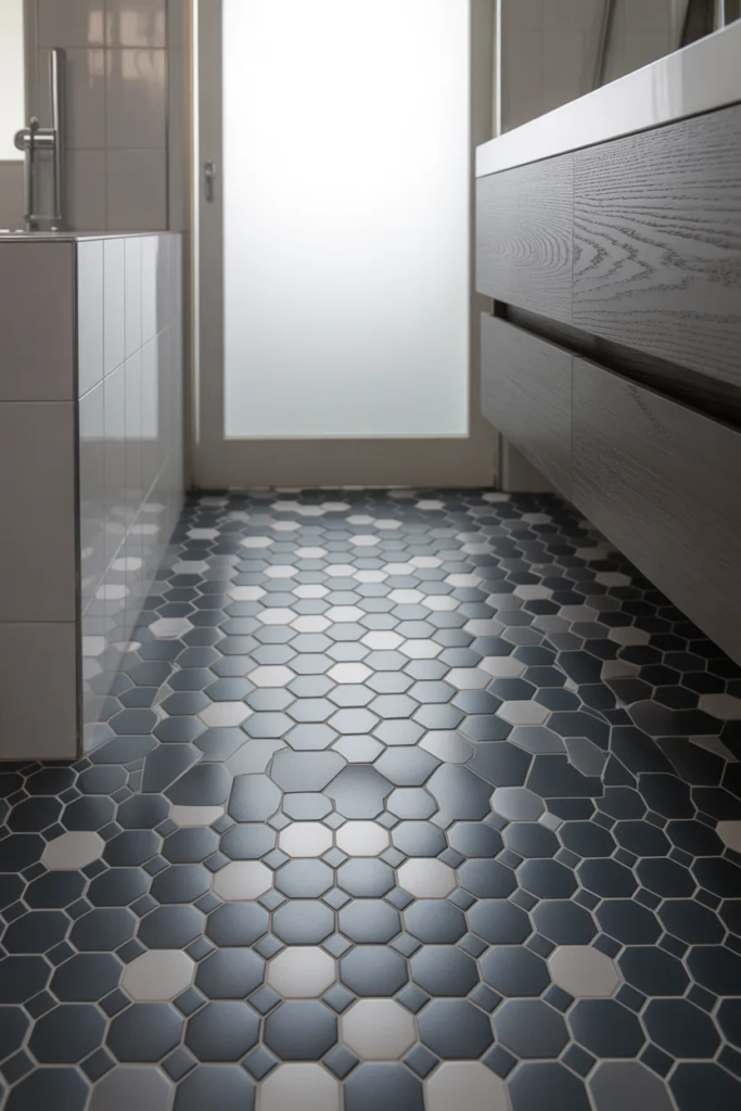 Gray Patterned Tile Flooring