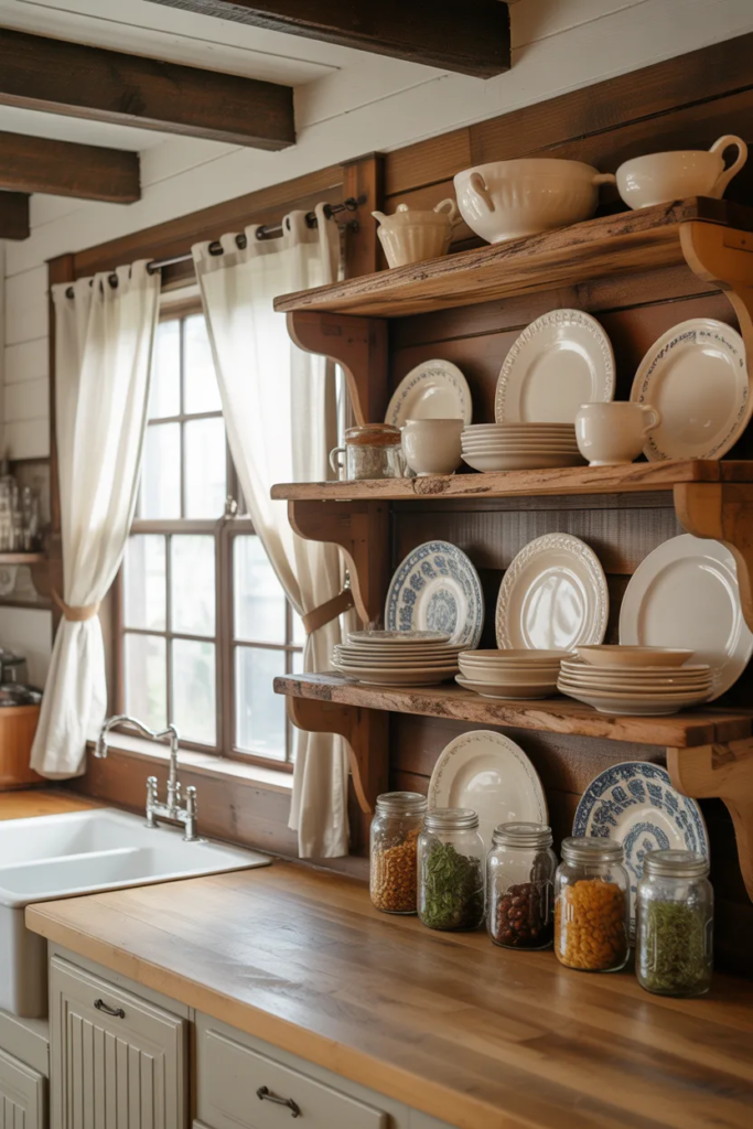 Open Wooden Shelving