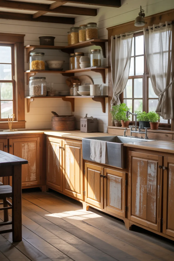 Distressed Wood Cabinets