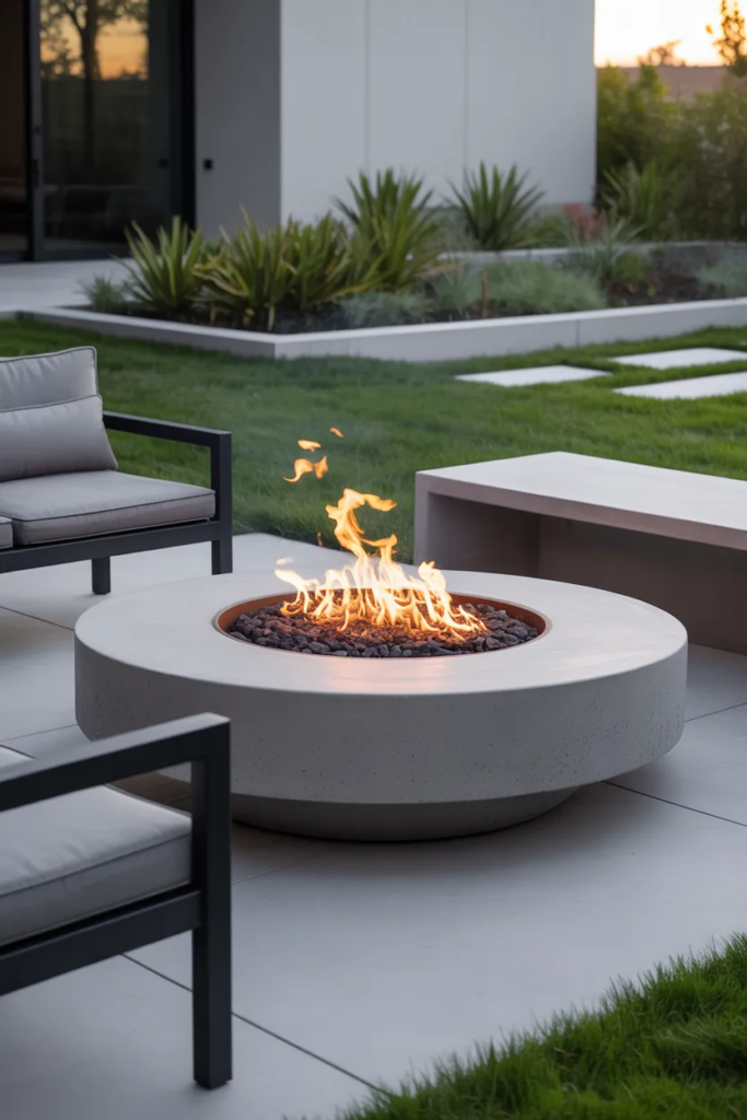 Modern Concrete Fire Pit Design