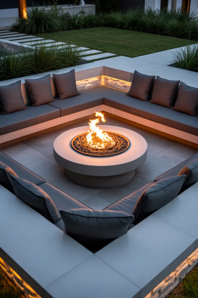 Sunken Fire Pit Lounge Area