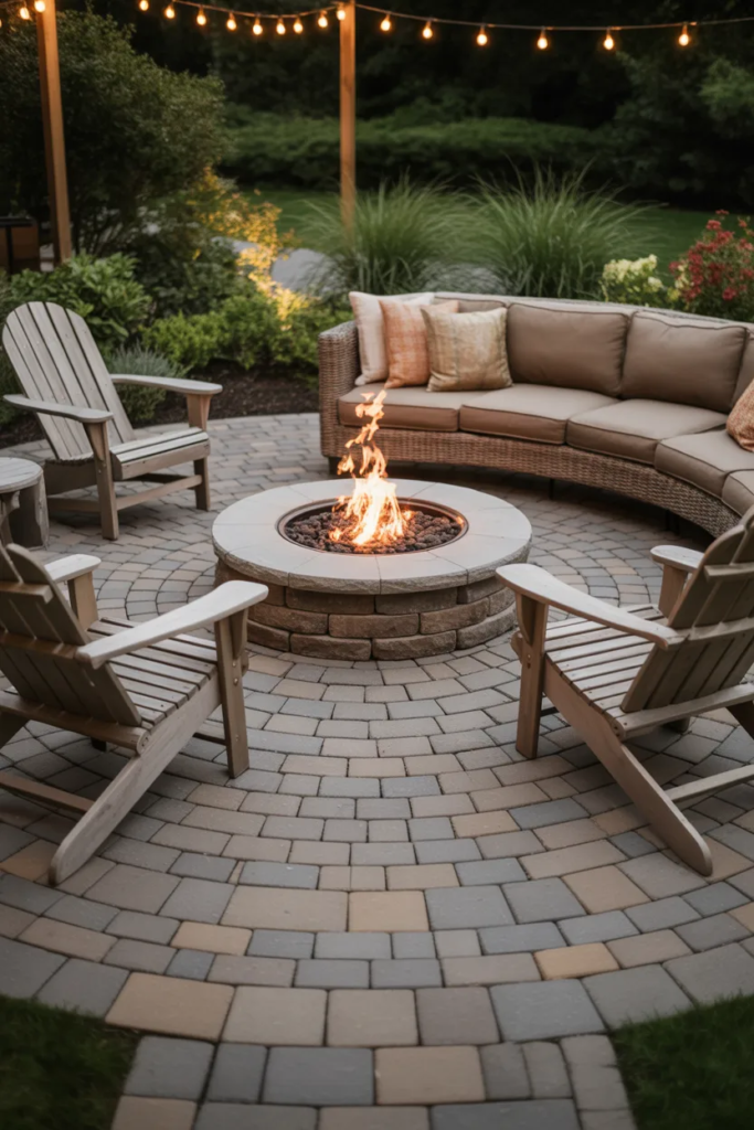Fire Pit Patio with Pavers