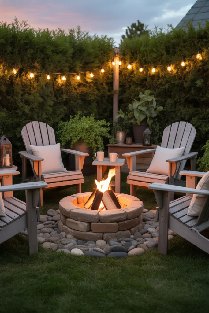 Small Yard Fire Pit Corner