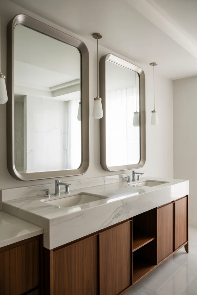 Double Vanity with Large Mirrors