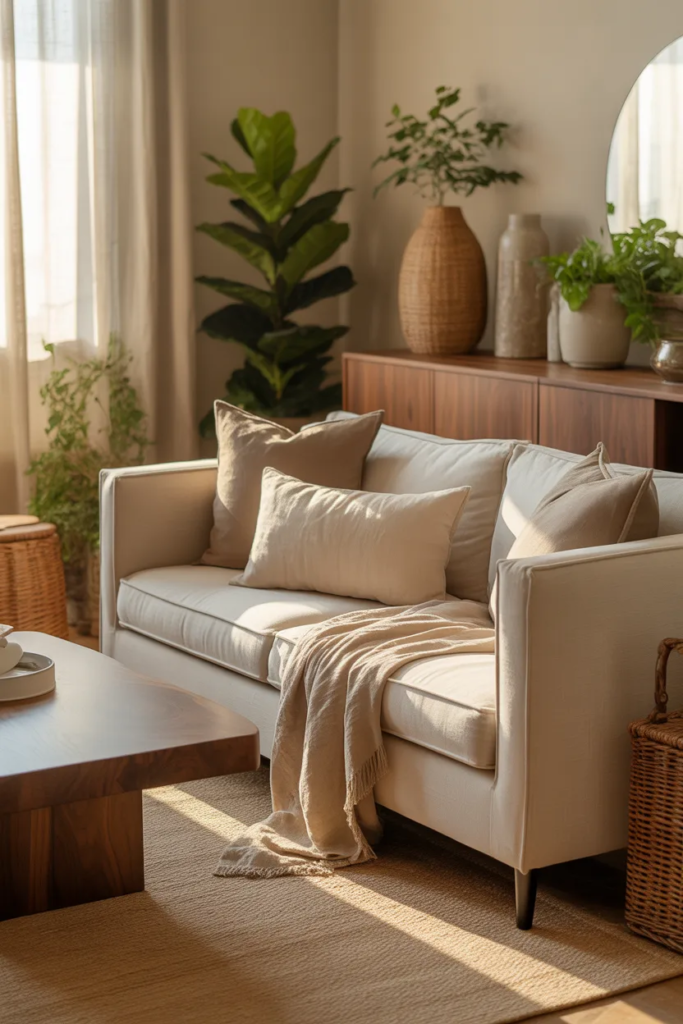 Warm Neutral Color Palette - Earthy Living Room Ideas