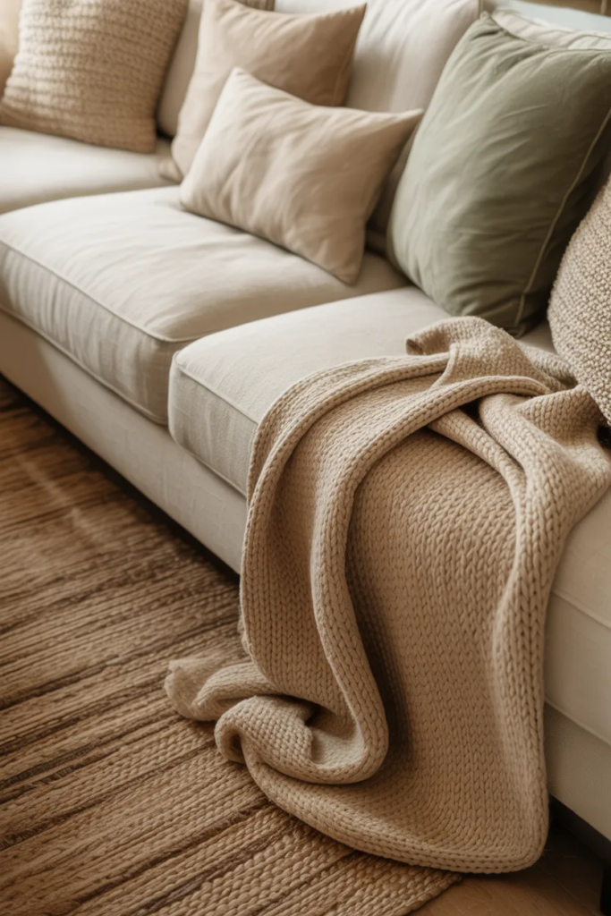 Layered Textures with Rugs and Throws