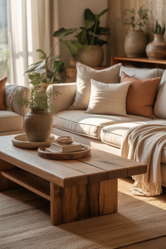 Low Wooden Coffee Table