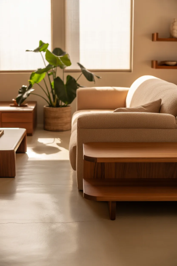 Minimal Earthy Living Room Design