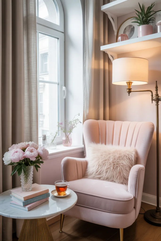 Accent Chair or Cozy Reading Corner - Girly Apartment Ideas