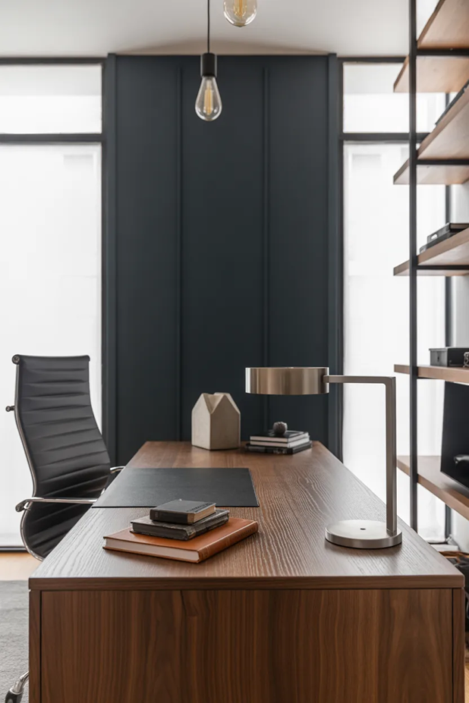 Office with Accent Wall